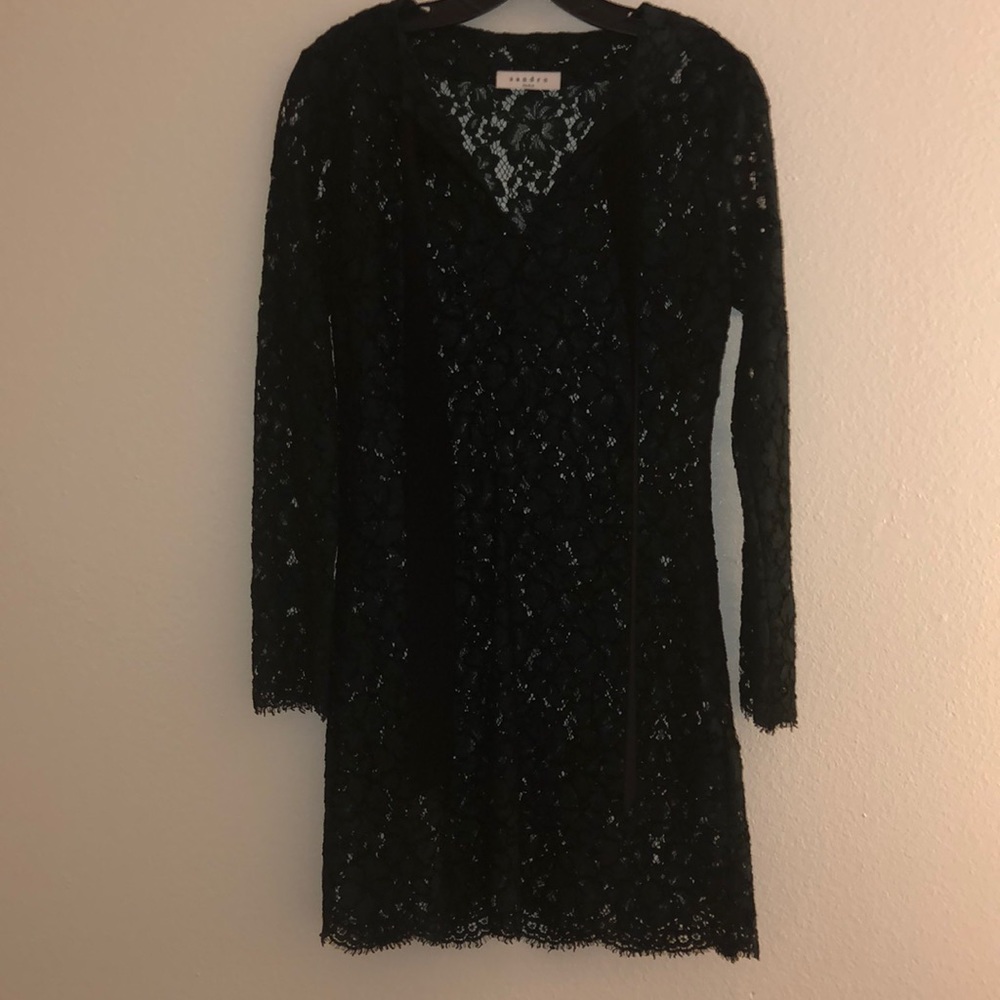 Sandro Paris lace Forest green dress sz 2 - Picture 1 of 9